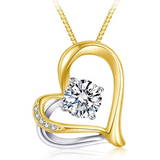 Heart Necklace - Cubic Zirconia Layered Necklace  Gold Plated - Heart Pendant Necklace - Jewelry Gifts Necklaces for Women