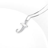 Chain alphabet pendant necklace silver jewellery Initial letter design
