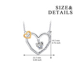 Double Heart Love Jewelry Believe in Love Engraved Heart Shape Necklace