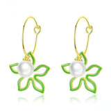 Summer Flower with Pearl Drop Earrings