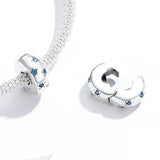 925 Sterling Silver Blue Star Beads Charm For DIY Bracelet  Precious Jewelry For Women