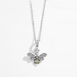 Small bee zircon S925 sterling silver pendant popular jewelry