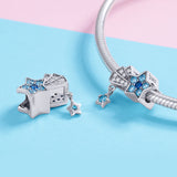 S925 sterling silver Oxidized zirconia star whisper charms