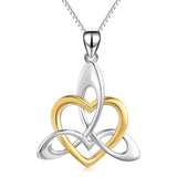 Fashionable Knot Necklace Different Color Heart Shape Chain Necklace