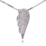 Platinum Plating A Wing Of The Angel Necklace Shining Jewelry 925 Sterling Silver