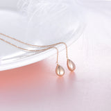 18K Gold Europe And The United States New Long Line Water Droplets Dangle Earring