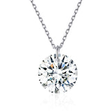 White Gold Plated Single Zircon Pendant Necklace