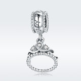 S925 Sterling Silver Zirconia Princess Crown Charms
