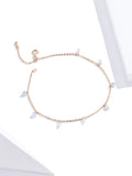 925 Sterling Silver Beautiful Rose Gold Color Charm Anklets Fashion Jewelry For Women