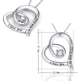 New 925 sterling silver I love you to the moon & black pendant chain heart zircon necklaces for women mother's day Jewelry gift