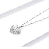 925 Sterling Silver Love and Warm Letter Pendant Necklace Fashion Jewelry For Gift