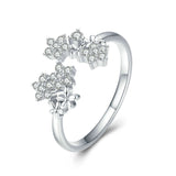 Daisy Clear CZ Adjustable Finger Rings