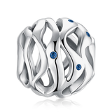 Waves 925 Sterling Silver Beads Charms 