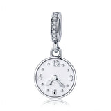  Silver Oxidized Epoxy Good Time Alarm Clock Charms