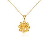 18K Gold Super Beautiful Flower Necklace Small Fresh Ladies Boutique Jewelry