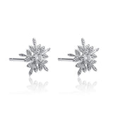 925 Sterling Silver Snow Earrings Sweet And Delicate Micro-Encrusted Snowflake