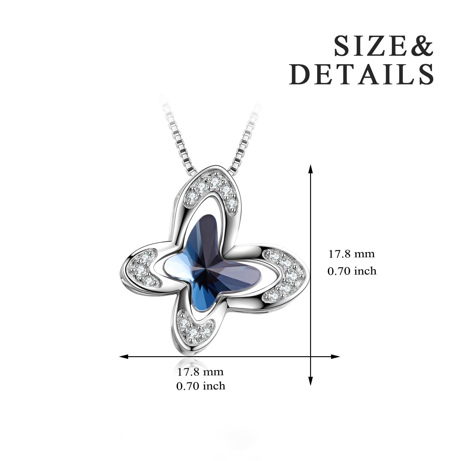 Full Zirconia Butterfly Animal Jewelry Necklace Festival Mother's Day Necklace