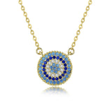 Round Birthstone Zircon Eye Collection  Pendant S925 Sterling silver necklace