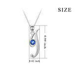 Sterling 925 Silver bezel Gemstone Pendant Necklace  CZ Women I Necklaces
