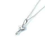 Loving Cubic Zirconia Pendant Necklace 925 Sterling Silvet Jewelry For Woman