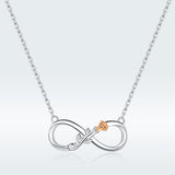 S925 sterling silver infinite rose pendant necklace color separation plating necklace