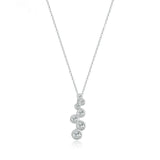 925 Sterling Silver Long Chain Shining Beads Necklace Pendant Necklace Fashion Jewelry For Gift