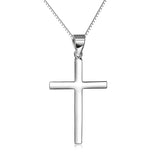 Genuine 925 Sterling Silver Cross Pendant Chain Necklace For Men Gift Jewelry