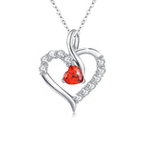 Silver Cubic Zirconia infinity love heart Pendants  Necklace