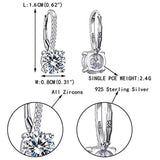 Round Cubic Zirconia Drop Dangle Earrings For Women Jewelry