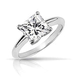 Simple 3CT Square Brilliant Princess Cut AAA CZ Solitaire Engagement Ring Thin Band 925 Sterling Silver For Women