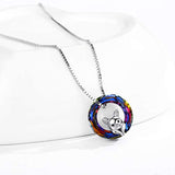 Pig Crystal Pendant Necklace 925 Sterling Silver Pig Jewelry Cute Pig Gifts for Women