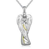  Silver Cremation Angle Urn Pendant Necklace