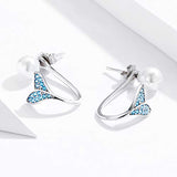 Sterling Silver Mermaid Pearl Drop Dangle Earrings Birthday Chrismas Gifts for Women Girl