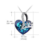 925 Sterling Silver Heart Necklace Jewelry Gifts for Women Crystals，Jewelry with Gifts Package