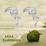 leaf ear cuff Sterling Silver Leaf Earrings for Women Girls