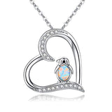 925 Sterling Silver Penguin Pendant Necklace Cute Animal Necklaces For Women Gifts