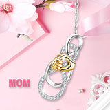 Mom holds my hand with Infinity Necklaces for Women Sterling Silver Love You Forever Mother And Daughter  Pendant Necklace  For Mom Grandma Mother Wife
