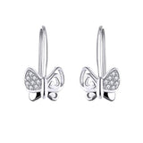 925 Sterling Silver Cubic Zirconia Butterfly Wing Earrings