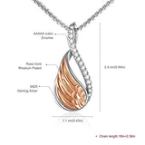 925 Sterling Silver Angel Wing Necklace for Women Sterling Sliver Rose Gold Pendent Necklace with Cubic Zirconia Women Jewellery Gifts