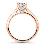 Rose Gold Plated Sterling Silver Round Cubic Zirconia CZ Solitaire Promise Engagement Ring