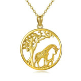 Silver Elegant Giraffe Necklace 
