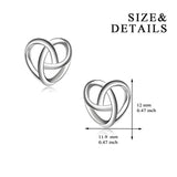 Celtic Knot Heart Stud Earrings Sterling Silver Celtics Jewelry Earrings Studs for Women Teen Girls