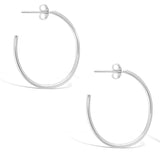 Gold Plated Sterling Silver  Medium Dainty Thin Tube Oval Half Open Post Hoop Earrings Jewelry Gift for Women Girls