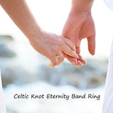 925 Sterling Silver Celtic Knot Rings Celtic Knot Eternity Promise Band Ring Good Luck Irish Jewelry Gifts for Women Men Anniversary Valentine's Day