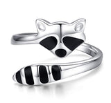 Silver Raccoon Ring Animal Ring
