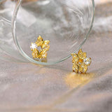 Silver Yellow Gold Plated Stud Earrings