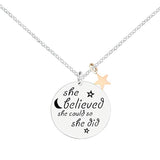 Inspirational Necklaces Star Pendant Sterling Silver 925 Necklace She Believed She Could So she Did Jewelry Gift Women Girl