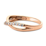 Rose Gold Plated Sterling Silver Cubic Zirconia CZ Infinity Anniversary Fashion Right Hand Ring