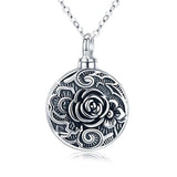 Silver Rose Flower Ashes Necklace