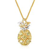  Silver Pineapple Necklace Gold Plated Pendant
